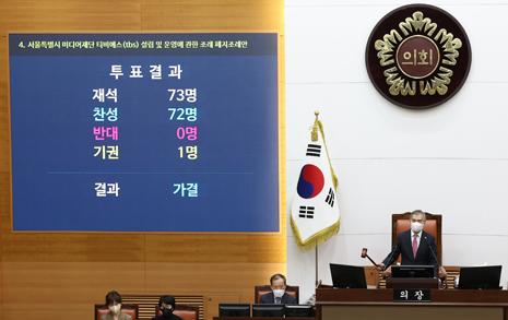 TBS, 2024년부터 서울시 지원 못받는다...한 줄 '지원폐지 조례' 통과