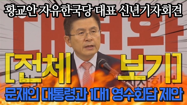 [전체보기] 황교안, 문재인 대통령과 1대1 영수회담 제안