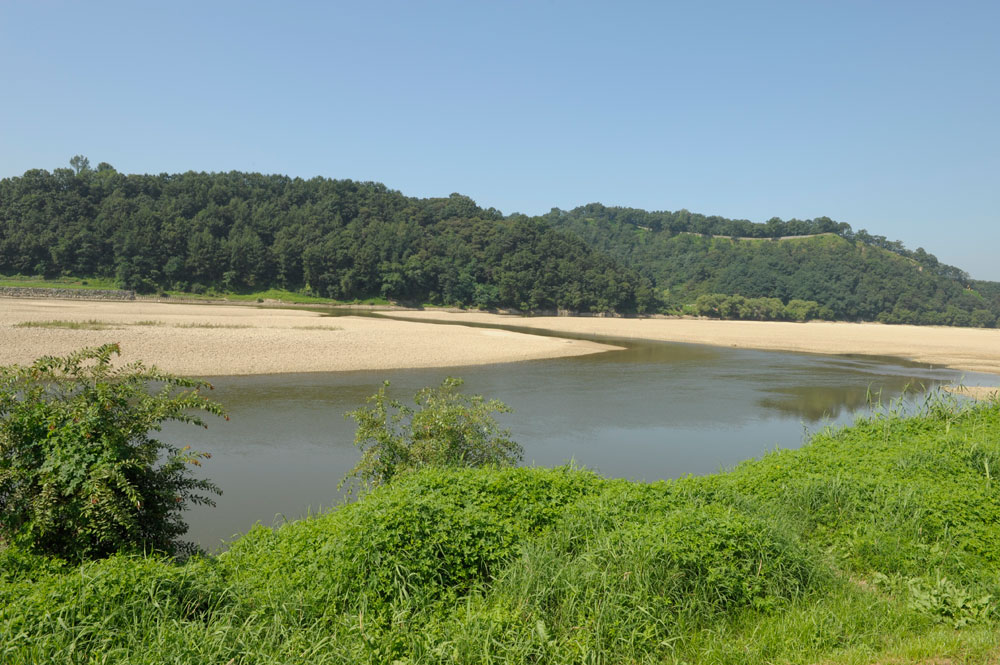  2009년 8월 충남 금강둔치공원에서 바라본 공산성.