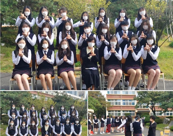  최근 인천지역 한 교장이 페이스북에 올린 졸업앨범 촬영 사진. 