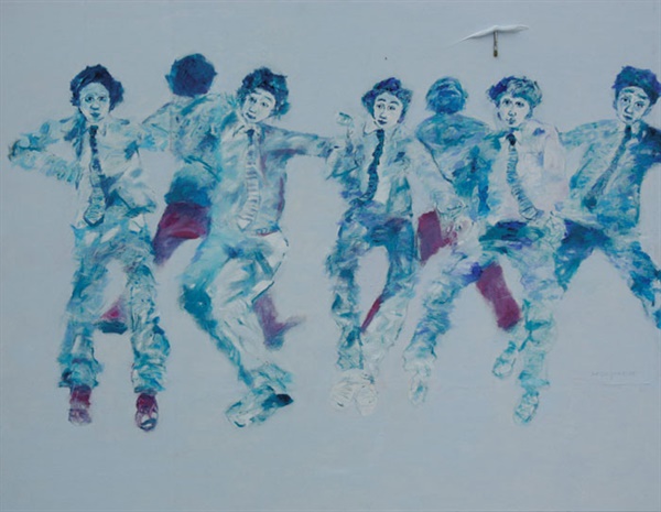  김영미 I 'BTS' Oil on Canvas 72.7×90.9cm 2020. 세계를 호령하는 한국 젊은 7명 스타를 그리다