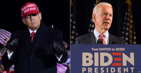  2020년 미국 대선에 출마한 도널트 트럼프 미 대통령(좌)과 조 바이든 민주당 후보(우)