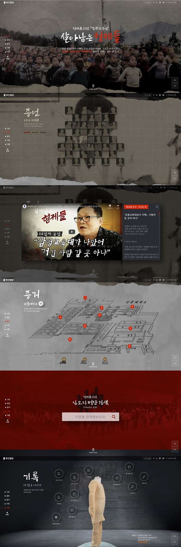 <부산일보> 인터랙티브페이지 캡처 화면