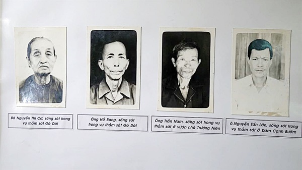  빈안학살 피해자 명부(오른쪽끝이 응우옌떤런, 출처 빈딘성박물관 아카이브)