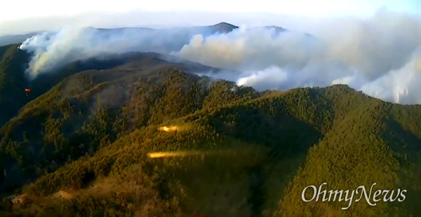  지난 21일 경북 안동에서 발생한 산불이 21시간만인 22일 낮 12시경 진화됐다.