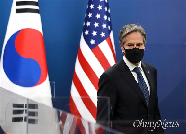 한미 외교·국방장관회의에 앞서 지난해 3월 방한한 토니 블링컨 미국 국무장관(자료사진).