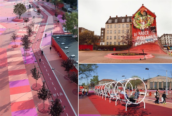 코펜하겐의 '붉은 광장(the Red Square: Market, Culture and Sport)'은 스포츠와 문화 활동을 위한 공간으로, 이곳에선 다양한 문화를 체험할 수 있다.