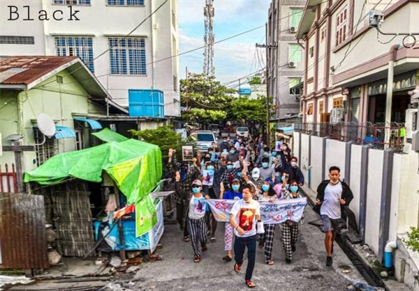 23일 만달레이 민주화 시위.