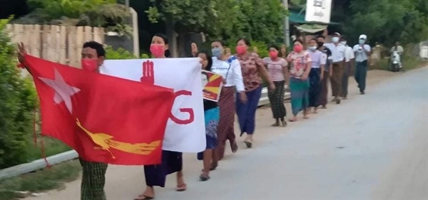 25일 사가잉주 쉐보시에 시위