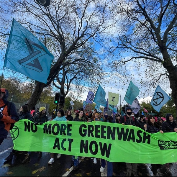 COP26에 대항하는 기후집회 참여자들