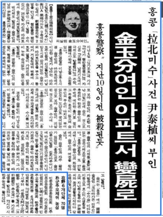 김 씨의 사망사실을 보도한 동아일보 1987년 1월 27일 자 보도