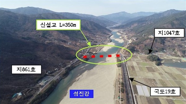 섬진강 남도2대교 건설 예정지.