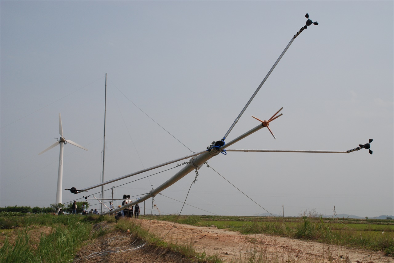 2007년 6월, 남북은 공동으로 풍황계측기를 설치했다. 풍황계측기는 약 60m에 이르며 10m마다 센서가 있어 풍향, 풍속 등 바람 자원 데이터를 저장한다.