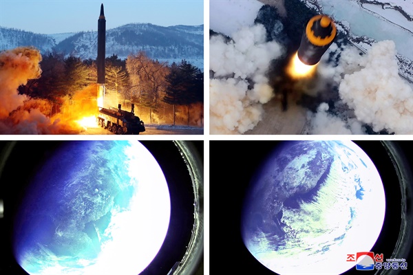 북한 관영 <조선중앙통신>은 지난 1월 31일 "국방과학원과 제2경제위원회를 비롯한 해당 기관의 계획에 따라 1월 30일 지상대지상중장거리탄도미사일 '화성-12형' 검수 사격 시험이 진행되었다"고 보도했다. 2022.1.31