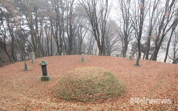 국유지인 청주시 산성동 산28-1번지에 조성됐던 민영휘의 첩 해주마마 안유풍의 묘. 최근들어 어디론가 이장됐다.