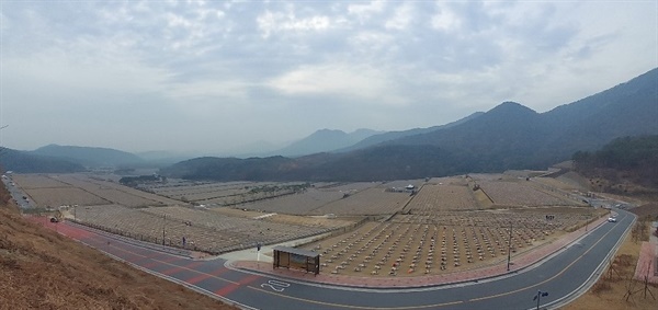 초록길에서 볼 수 있는 대전현충원의 파노라마
