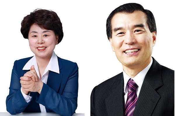 더불어민주당 안형순(왼쪽) 후보와 국민의힘 김현기 후보.