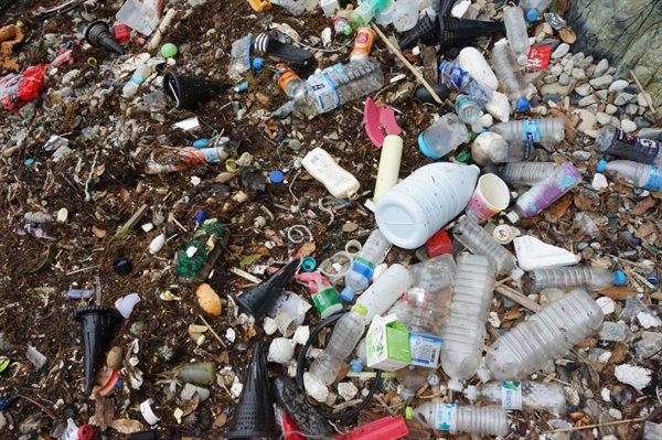 해양폐기물의 70%는 플라스틱이다. 페트병 쓰레기도 쉽게 볼 수 있다. 