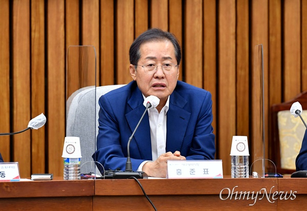 홍준표 대구시장이 20일 국회 본관에서 열린 대구·경북 예산정책협의회에서 발언하고 있다.
