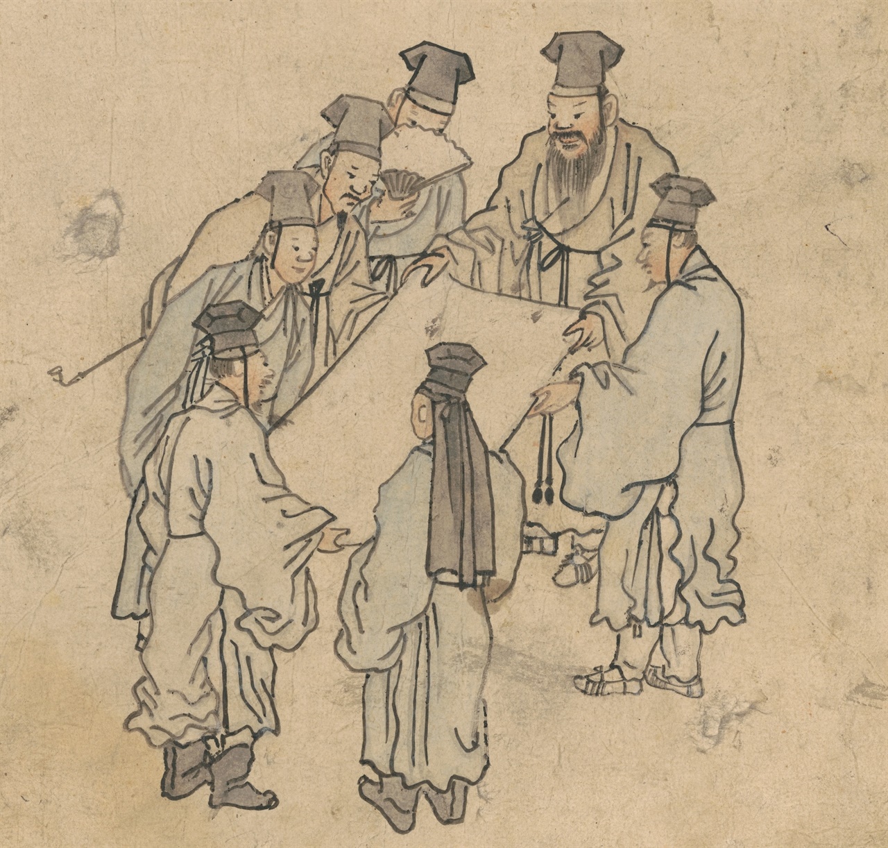 김홍도, 18세기, 종이에 수묵 담채, 가로 23.9 x 세로 28.1cm