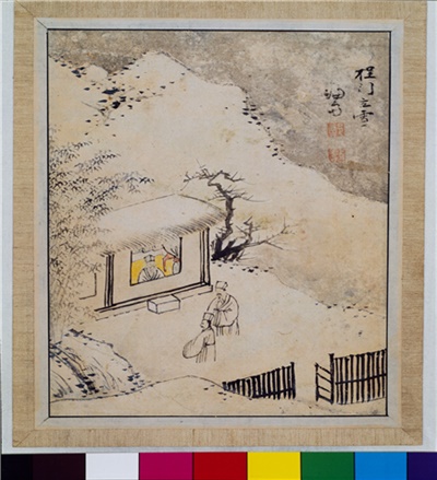 정문입설(程門立雪). 겸제 정선(1676-1759), 18.7x14.9, 종이
