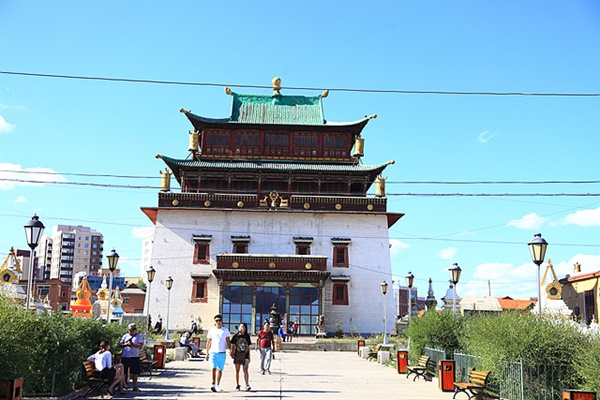 간당사 모습. 몽골에서 가장 유명한 불교 사원이다 
