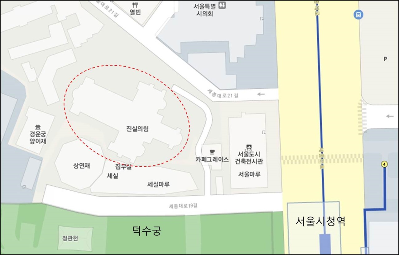 위에서 내려다 본 성공회 서울 성당의 모습