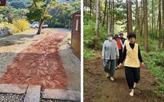 향천사 오솔길, 맨발 걷기 산책로가 생겼습니다