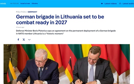 러시아의 안보 위협에 리투아니아, 독일군 영구 주둔 합의