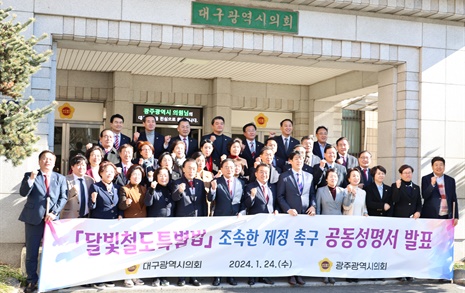 대구·광주 시의원들 "달빛철도 특별법 조속히 제정하라"