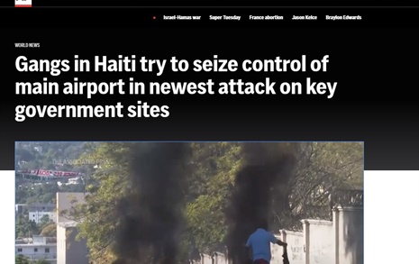 '무법천지' 아이티, 무장갱단이 교도소 습격에 공항 장악 시도
