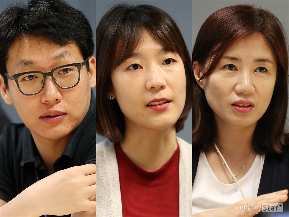  SBS 시사교양프로그램<그것이 알고싶다>팀의 장경주 피디, 홍정아 작가, 황채영 작가(왼쪽부터)