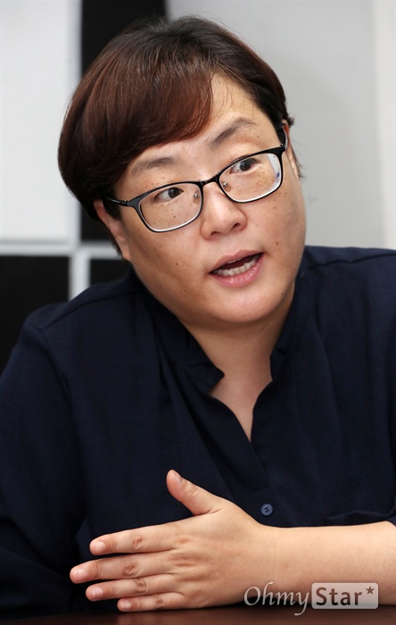  MBC <PD수첩> 이아미 메인작가가 10일 오후 서울 상암동 오마이뉴스 사무실에서 인터뷰를 하고 있다.