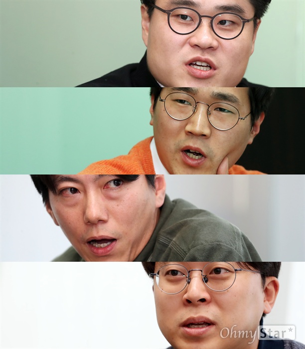  KBS-MBC 기자 좌담회(위부터 KBS 조태흠, 계현우 기자와 MBC 박영회, 이남호기자)