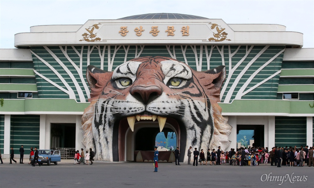  '10.4선언 발표 11주년 기념 민족통일대회' 참석을 위해 방북한 남측대표단이 지난 6일 평양 중앙동물원을 참관했다.