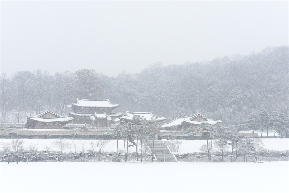  12월 21일 눈 내린 함양 풍경.