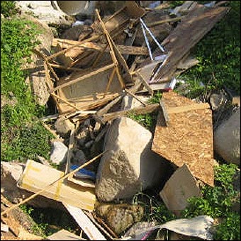 마을 곳곳에 버려진 쓰레기들.
