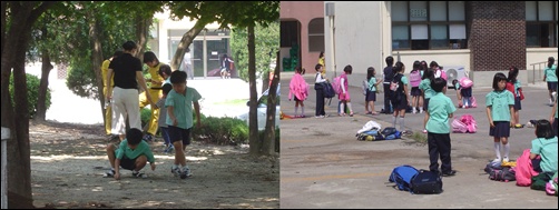  학교를 마치고 통학버스를 기다리는 아이들. 요즘 초등학생들은 학교가 끝나도 학원에 가느라 마음껏 놀 수 없다. 