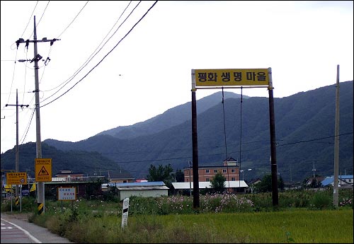 DMZ의 평화적 이용의 모범 사례를 제시하고 있는 서화리' 평화생명마을' 전경