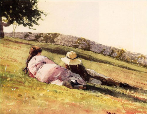 언덕에서(On the Hill) Watercolor on paper, 1878, Public collection