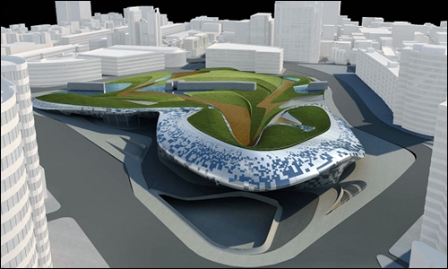 환유의 풍경(Motonymic Landscape) 서울시는 동대문운동장 공원화사업 모델로 영국 건축가 자하 하디드(Zaha Hadid)의 환유의 풍경을 선택했다. 공대위는 이 모델이 지나치게 추상적이고 많은 비용(약 3500억원)이 소요된다는 이유로 문제를 제기하고 있다.