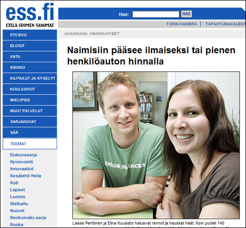 동거 후 결혼을 준비하며 행복해하는 핀란드 연인.