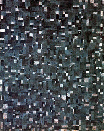 '무제' 종이에 아크릴릭과 뜯어내기(데콜라주) 65×50cm 1979. 시공간을 뛰어넘어 보다 넓고 깊은 세계를 보여준다