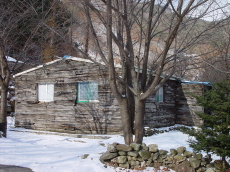 마락리의 집 1: 벽에 나무껍질을 붙였다.