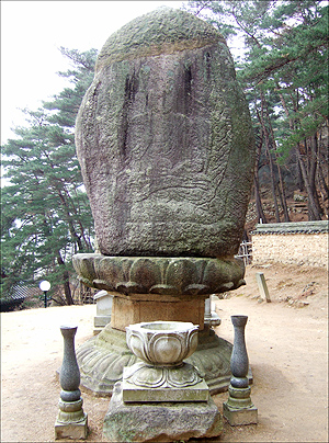 남산미륵곡석불좌상 광배 뒷면에 가느다란 선으로 새겨진 약사여래불. 　