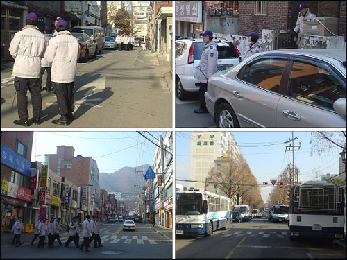  안양6.8동에서 실종 어린이들 수색에 나선 경찰