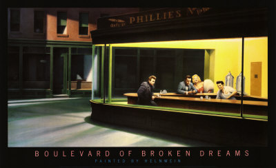  고트프리드 헬른바인이 나이트 혹스를 패러디하여 그린 "Boulevard of Broken Dreams"