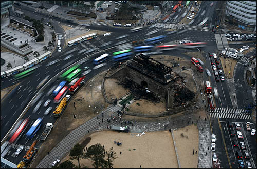 2008년 2월 숭례문 화재 당시 사진 