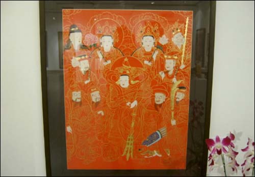 이 작품은 작년 불교여성미술 대회에서 금상을 받은 작품이다