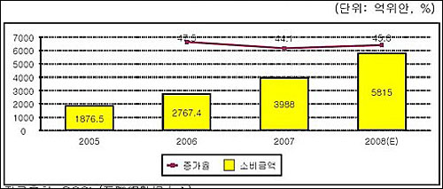 중국 인터넷 소비규모 추이